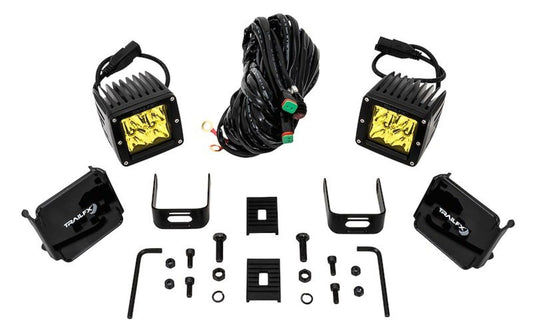 TRAILFX 2X2AMS2 Trailfx Driving/Fog Light 2X2AMS2, LED Bulb, 4 Clear LED 5 Watt Bulbs, 3 Inch Square, 8 Degree Spot Beam, Amber Polycarbonate Lens, Bracket Mount, 20 Watt Blubs Amp Draw 1.2 AMP At 12 Volts, Set Of 2