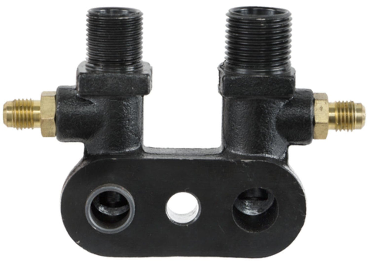 FOUR SEASONS 12198 Four Seasons 12198#8 Mio Discharge, #10 Mio Suction 90° W/R12 Service Ports, Compressor Manifold