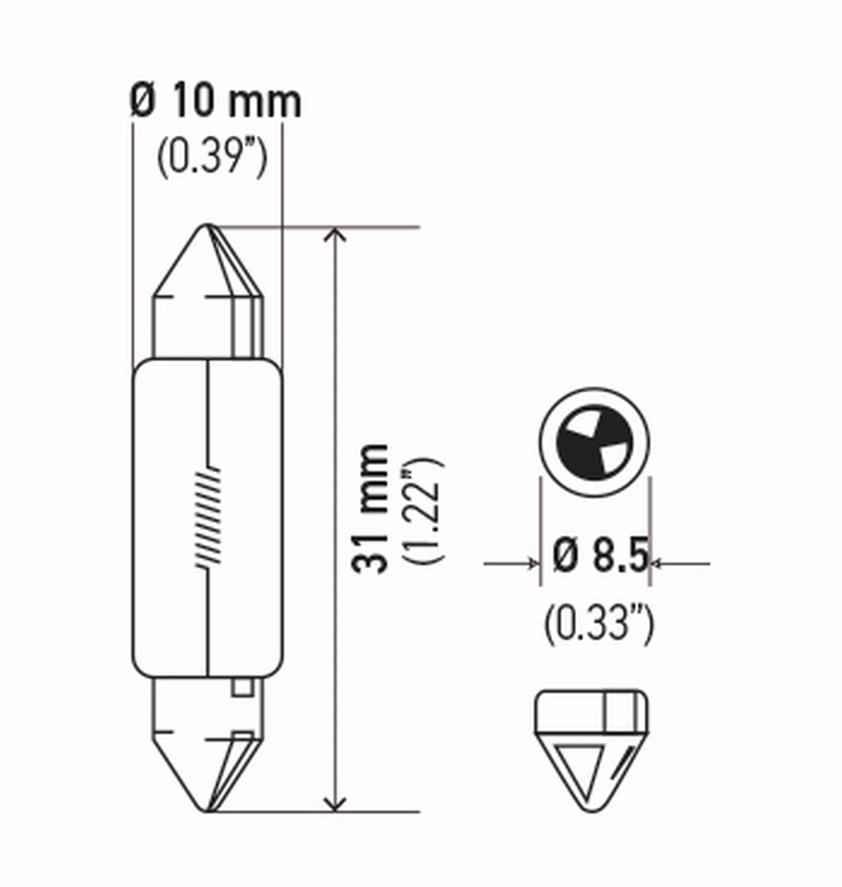 HELLA 6411 HELLA 6411 12V 10W Standard Miniature Replacement Navigation and Interior Light Bulb, Multi