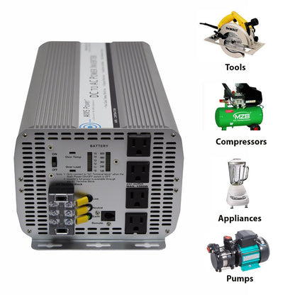 AIMS POWER PWRINV500012W AIMS 5000W 12V Modified Sine Inverter 120V GFCI Terminal Block