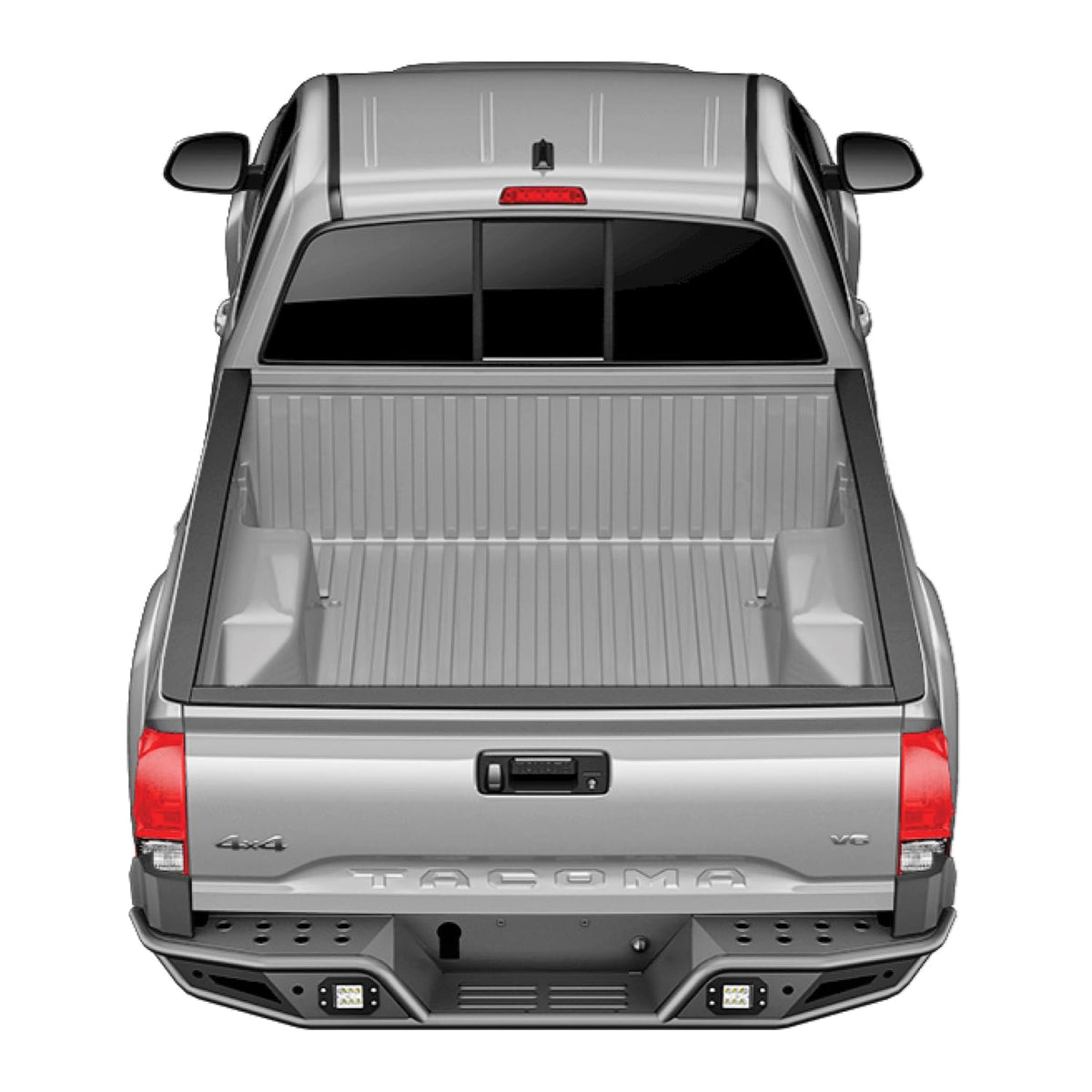 TRAILFX RPRB001TI TrailFX Rear Bumper Fits 2016-2023 Toyota Tacoma Matte Black Powder Coated Steel, One-Piece Design,OE Sensor Compatible, Hitch Compatible Bolt-On Bumper TrailFX RPRB001TI