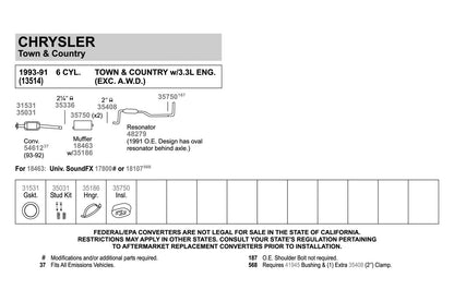 Walker 41945 Exhaust Pipe Connector 2" Inlet (OD) 2" Outlet