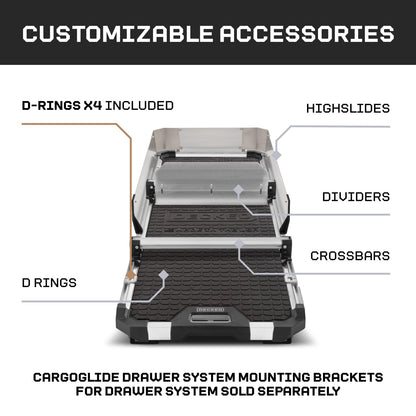 CARGOGLIDE DCG600-5224 Decked Truck Bed Slide Compatible with CargoGlide 600/75% / 24" W / 52" L for Maverick - 1500 lb Capacity, 75% Extension Heavy-Duty Pickup