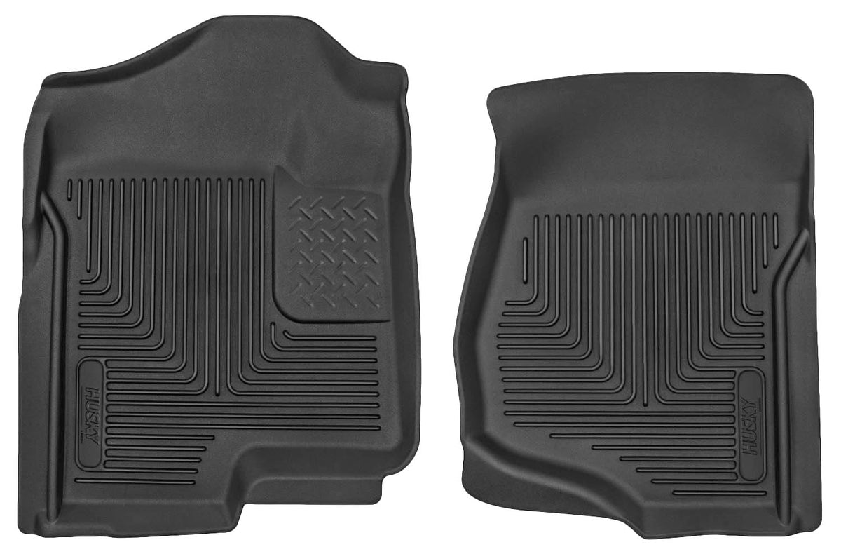 Husky Liners 53101 Husky Liners X-act Contour Floor Mats – Fits Various 2007-2014 Chevrolet Silverado & GMC Sierra, Suburban, Yukon, Tahoe, Cadillac Escalade (See Description) – Front Row, 2-pc Black - 53101