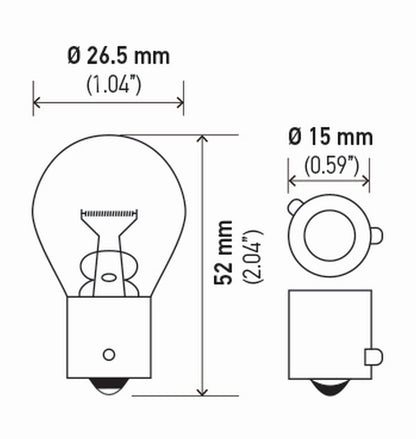 Hella 7507TB BULB 7507 12V 21W BAU15S S8 NAMBER (2