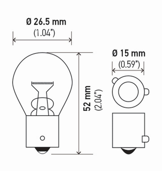 Hella 7507TB BULB 7507 12V 21W BAU15S S8 NAMBER (2