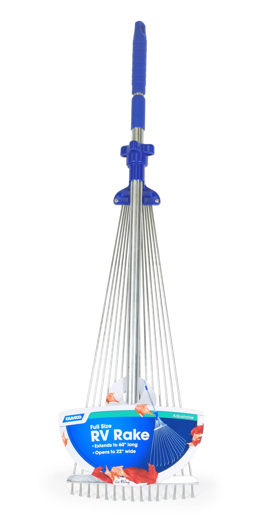CAMCO 42171 Camco Telescopic Collapsible Rake for Camping and Lawn Care, 60 In, 42171