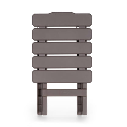 CAMCO 51883 Camco Adirondack Portable Outdoor Camping Small Weatherproof Rustproof Durable Plastic Folding Side Table for Indoor and Outdoor Use, Taupe