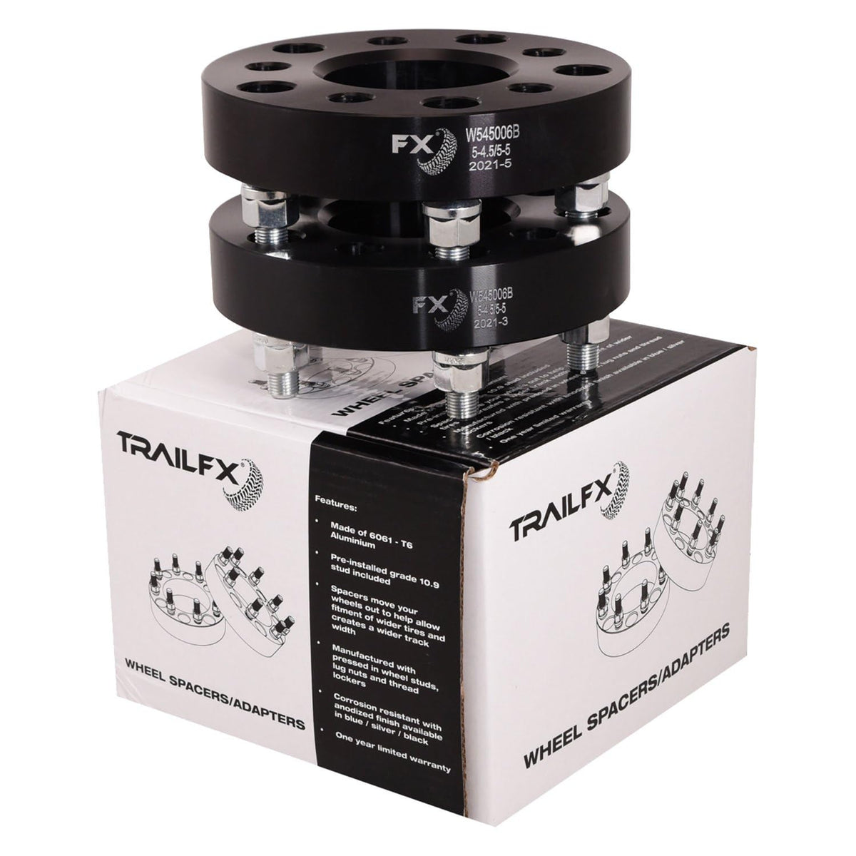 TRAILFX W545006B Trailfx W545006B HUB CENT WHL ADP BLK 5X4.5-5X5