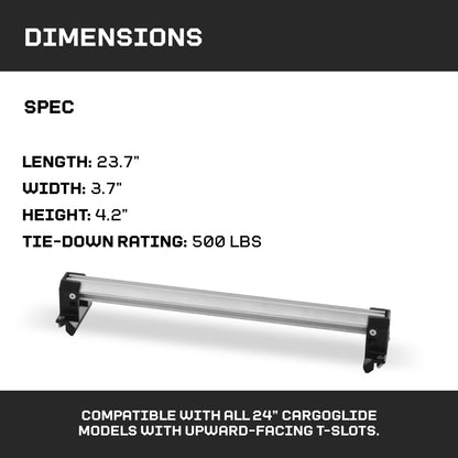 CARGOGLIDE C0057-2BAR24-ALM Double Cross Bar Kit for 24" CargoGlide | Includes 2 Cross Bars and 2 Footer Kits Truck