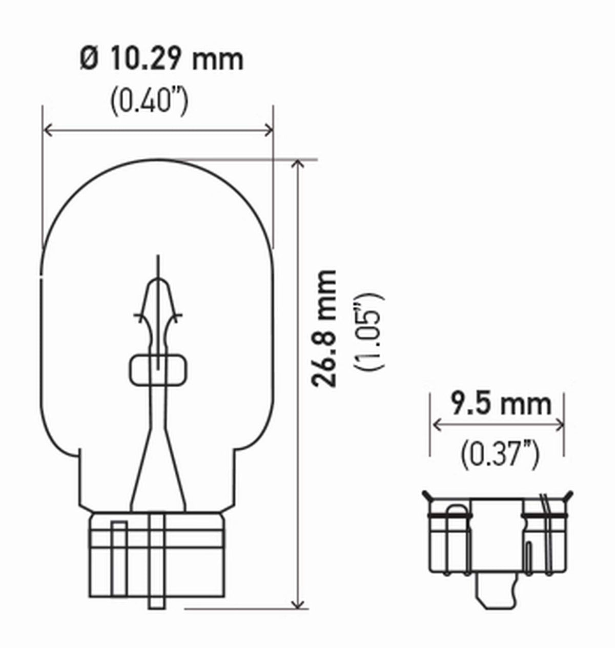 Hella 2825SB Bulb 2825 12V 5W 4Cp W2.1X9.5D T3.25 Sb, Multi