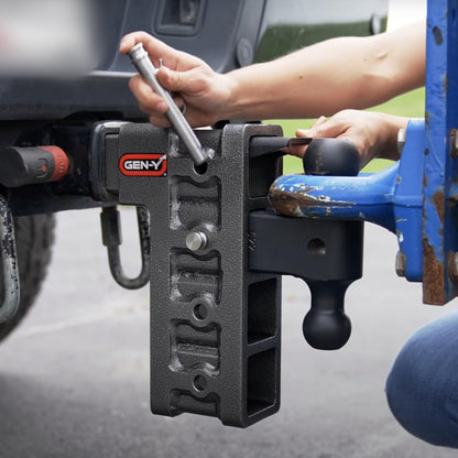 GEN-Y HITCH GH-314 GEN-Y Hitch Tow Hitch for 2-Inch Receiver - Features 7.5-Inch Drop, Dual-Ball Mount, 10K LB Towing Capacity, 1,500 LB Tongue Weight, Silver