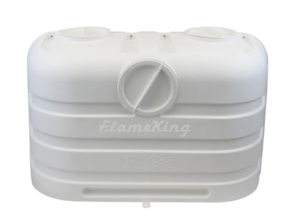 FLAME KING YSN-PCC-RV20-WHT Flame King Dual 20LB LP Propane Tank Light Plastic Heavy Duty Cover for RV, Travel Trailer, Camper - White