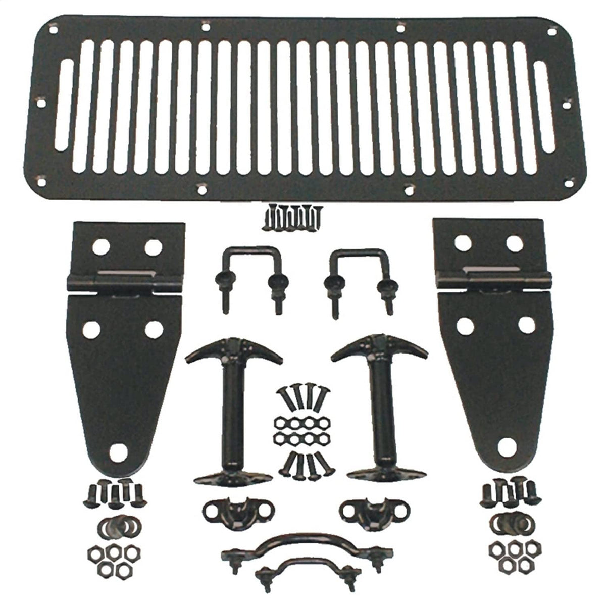 RUGGED RIDGE 11201.01 Rugged Ridge Hood Kit - Fits 1976–1986 Jeep CJ & 1987–1995 Jeep Wrangler YJ - Complete Hood Kit With Easy Installation & Rugged Look