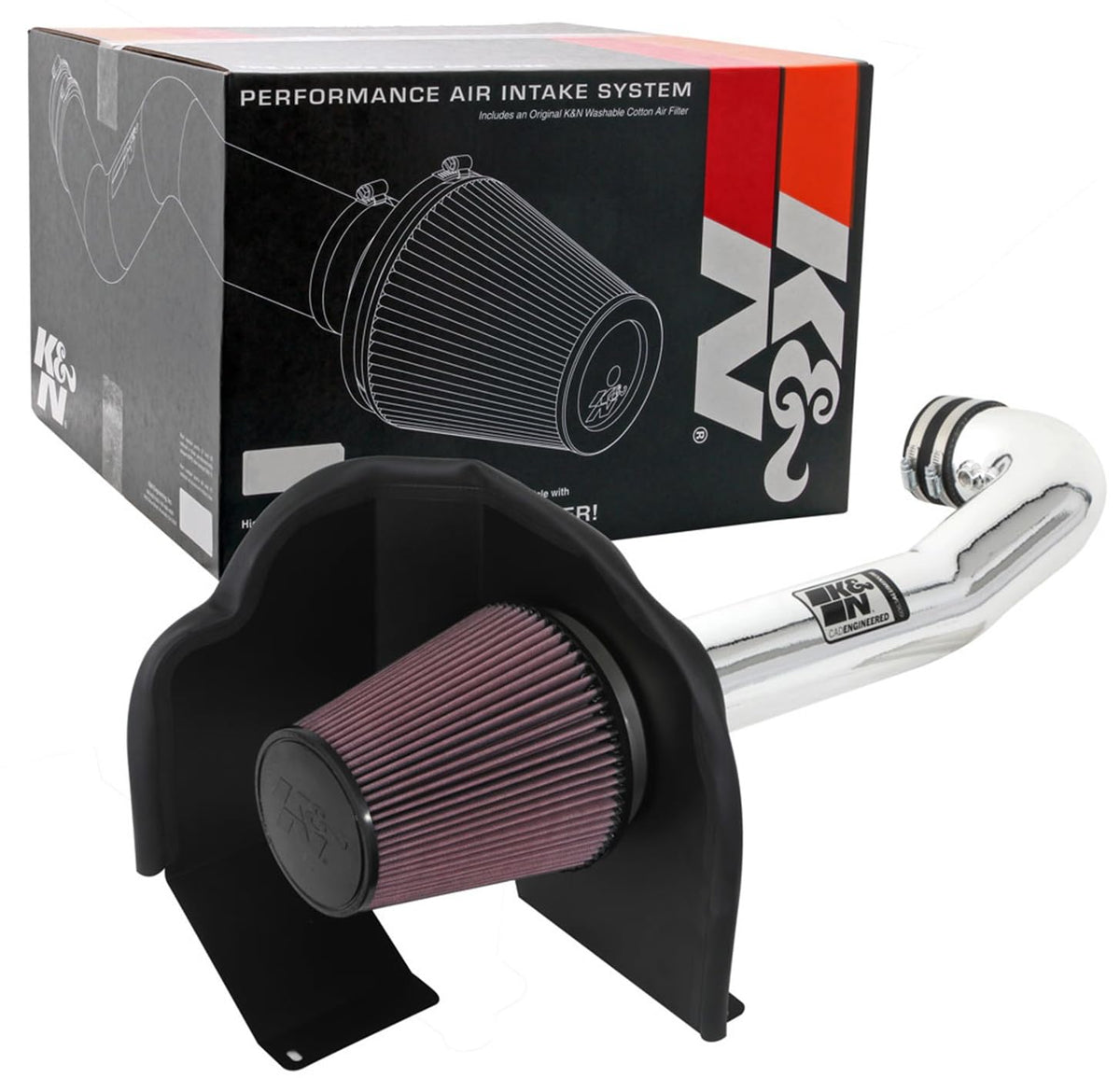 K&N FILTER 77-3082KP K&N Cold Air Intake System: High-Flow Air Filter, Increase Performance & Towing: Compatible with 2014-2020 Chevy/GMC/Cadillac Silverado 1500, Suburban, Tahoe, Sierra 1500, Yukon, Escalade, 77-3082KP