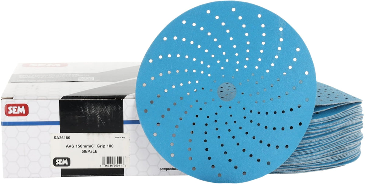 SEM PRODUCTS SA26220 SEM AVS 150mm 6" Sanding Disc 220 Grit - Box of 50 [SA26220]