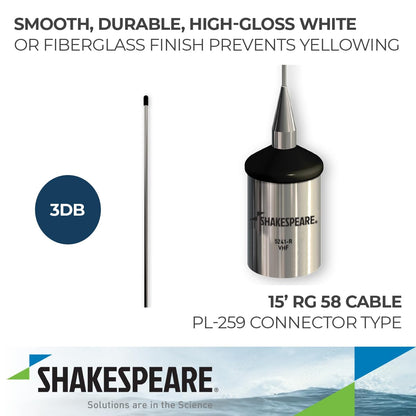 SHAKESPEARE 5241-R Shakespeare 5241-R 3' HEAVY DUTY VHF ANTENNA 3DB