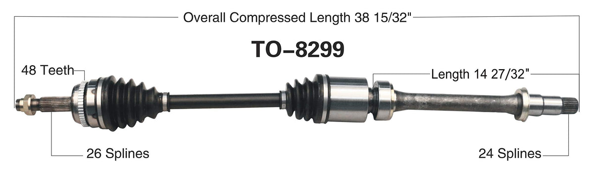 TRAKMOTIVE TO-8299 Trakmotive TO-8299 NEW CV AXLE