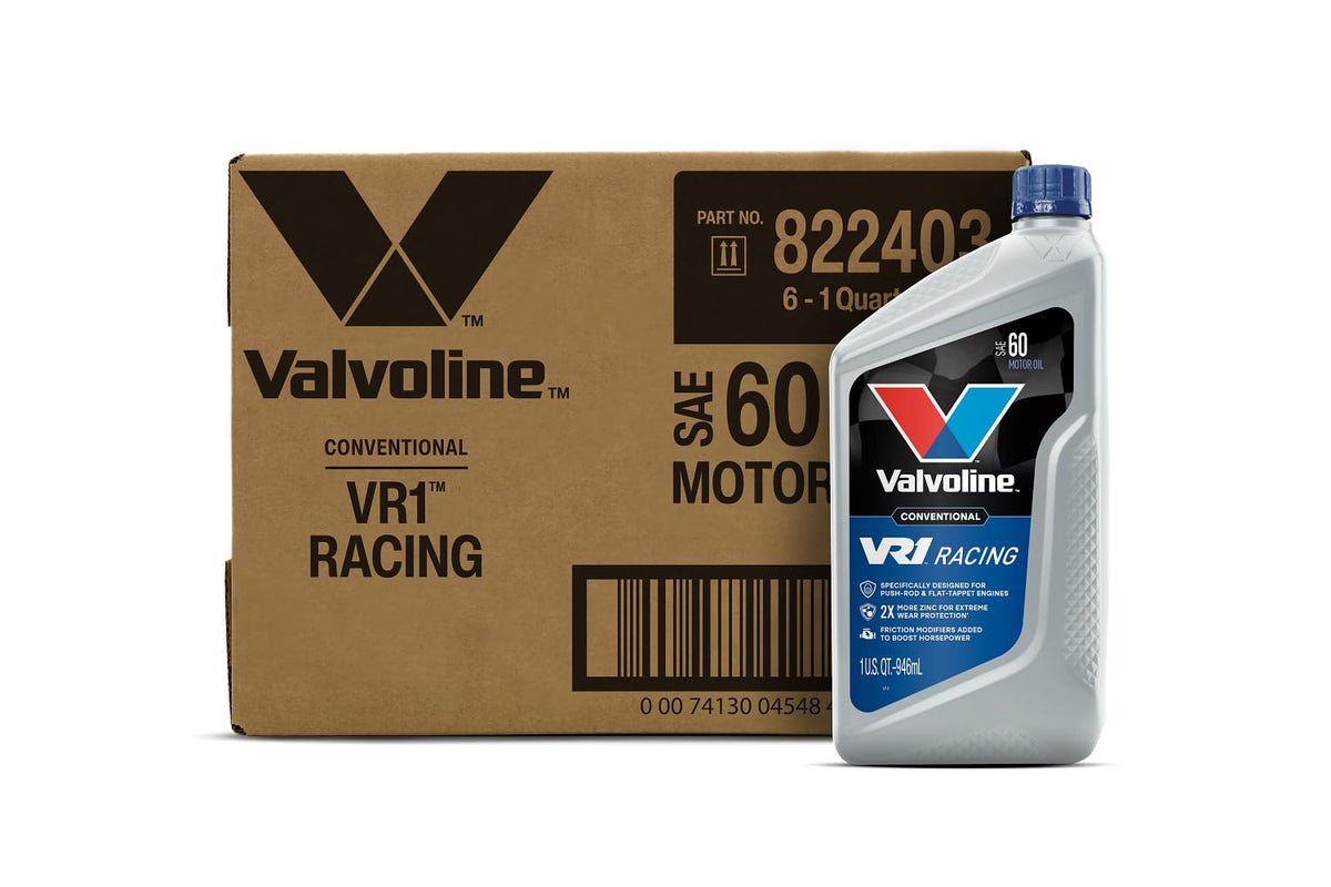 VALVOLINE 822403 Valvoline VR1 Racing SAE 60 Motor Oil 1 QT, Case of 6