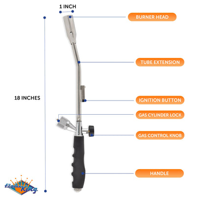 FLAME KING YSNAX1-108 Flame King Propane Gas Blow Torch 20,000 BTU w/Self Igniter, Fire and Charcoal Starter, Weed Burner and more