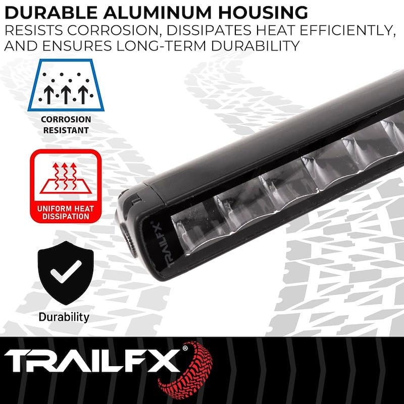 TRAILFX 30SRBKCM TrailFX 30SRBKCM Light Bar 30 Inch Single Row LED 165W Combo Spot and 90 Flood Lights 13860 Raw Lumens Black Aluminum Housing IP67 with Brackets and Installation Hardware