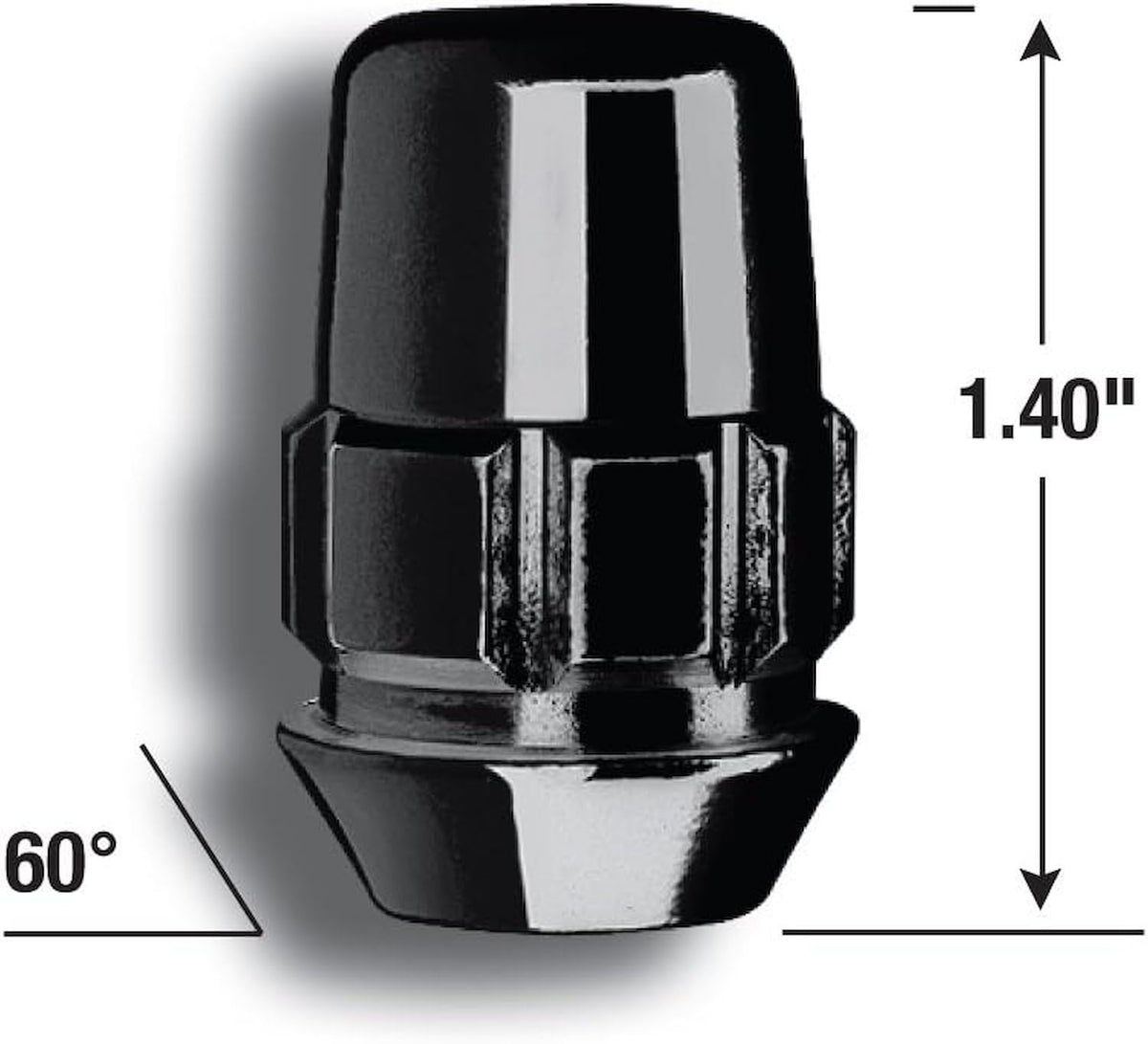 GORILLA 71631NBC Gorilla Automotive 71631NBC Acorn Black Chrome Wheel Locks (12mm x 1.50 Thread Size) Pack of 4
