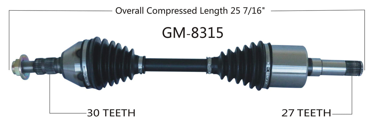 TRAKMOTIVE GM-8315 Trakmotive GM-8315 NEW CV AXLE