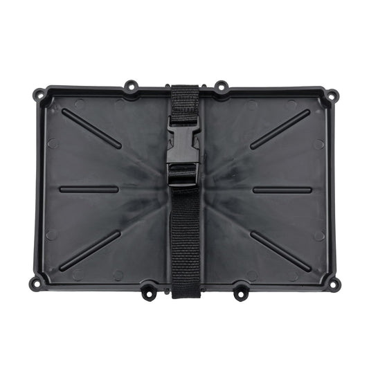 T-H MARINE NBH-24P-DP T-H Marine Narrow Battery Tray Holder with Poly Strap – Space Saving NMMA Certified Battery Tray with Recessed Mounting Wells for Marine, RV, and Trolling Motor Installations – Group 24, 10-5/8" x 7"