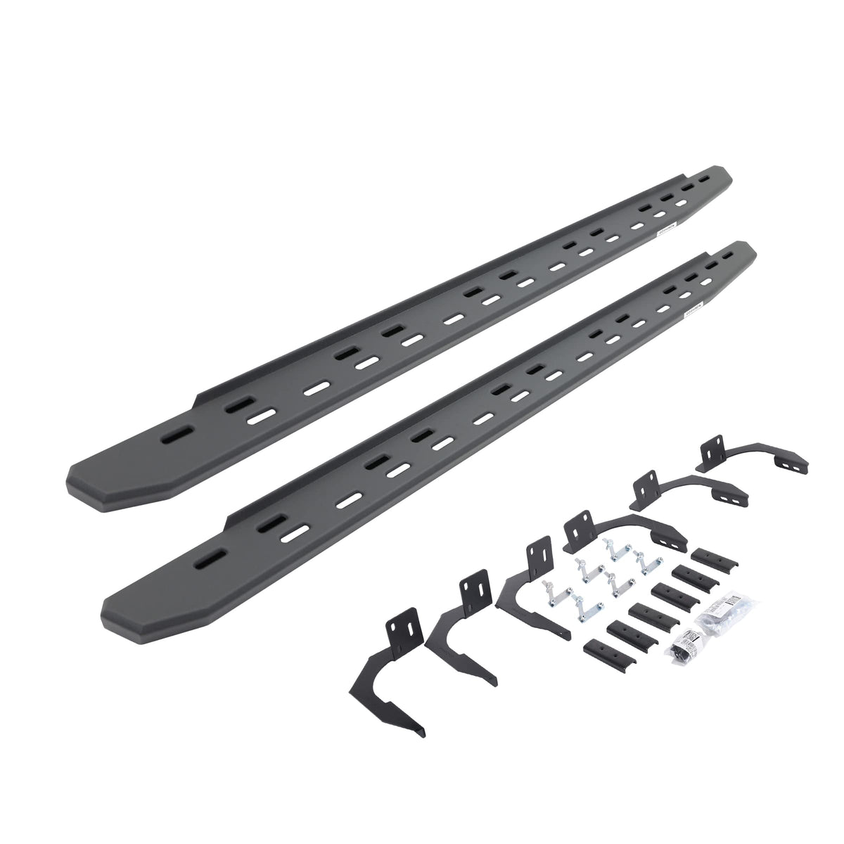 GO RHINO 69609980SPC Go Rhino RB30 Slim Running Boards & Brackets | Galvanized Steel, Textured Black | 69609980SPC | Fits 2009-2014 RAM 1500 Quad Cab Pickup