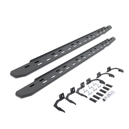 GO RHINO 69609980SPC Go Rhino RB30 Slim Running Boards & Brackets | Galvanized Steel, Textured Black | 69609980SPC | Fits 2009-2014 RAM 1500 Quad Cab Pickup