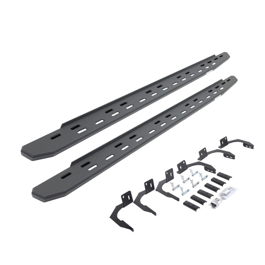 GO RHINO 69609980SPC Go Rhino RB30 Slim Running Boards & Brackets | Galvanized Steel, Textured Black | 69609980SPC | Fits 2009-2014 RAM 1500 Quad Cab Pickup