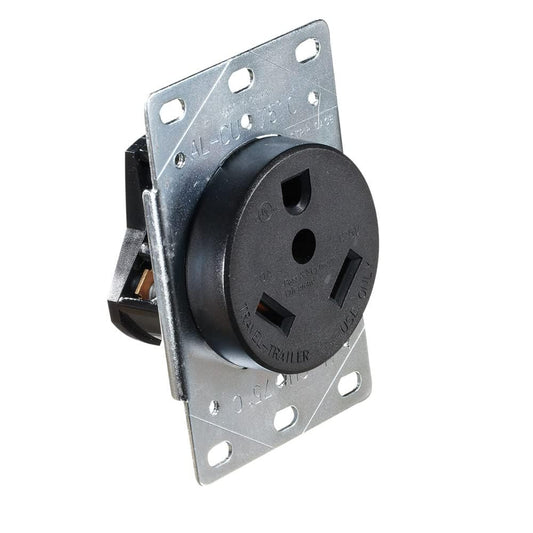 RV DESIGNER S971 RV Designer S971-30 Amp Flush Mount RV Receptacle in Plate