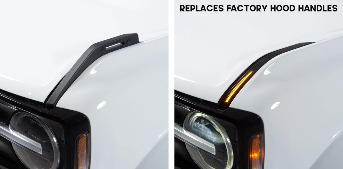PUTCO 50001 Putco 2021-2026 Ford Bronco Luminix DRL LED Light Hood Limb Riser (Factory Hood Side Hinge Replacments)