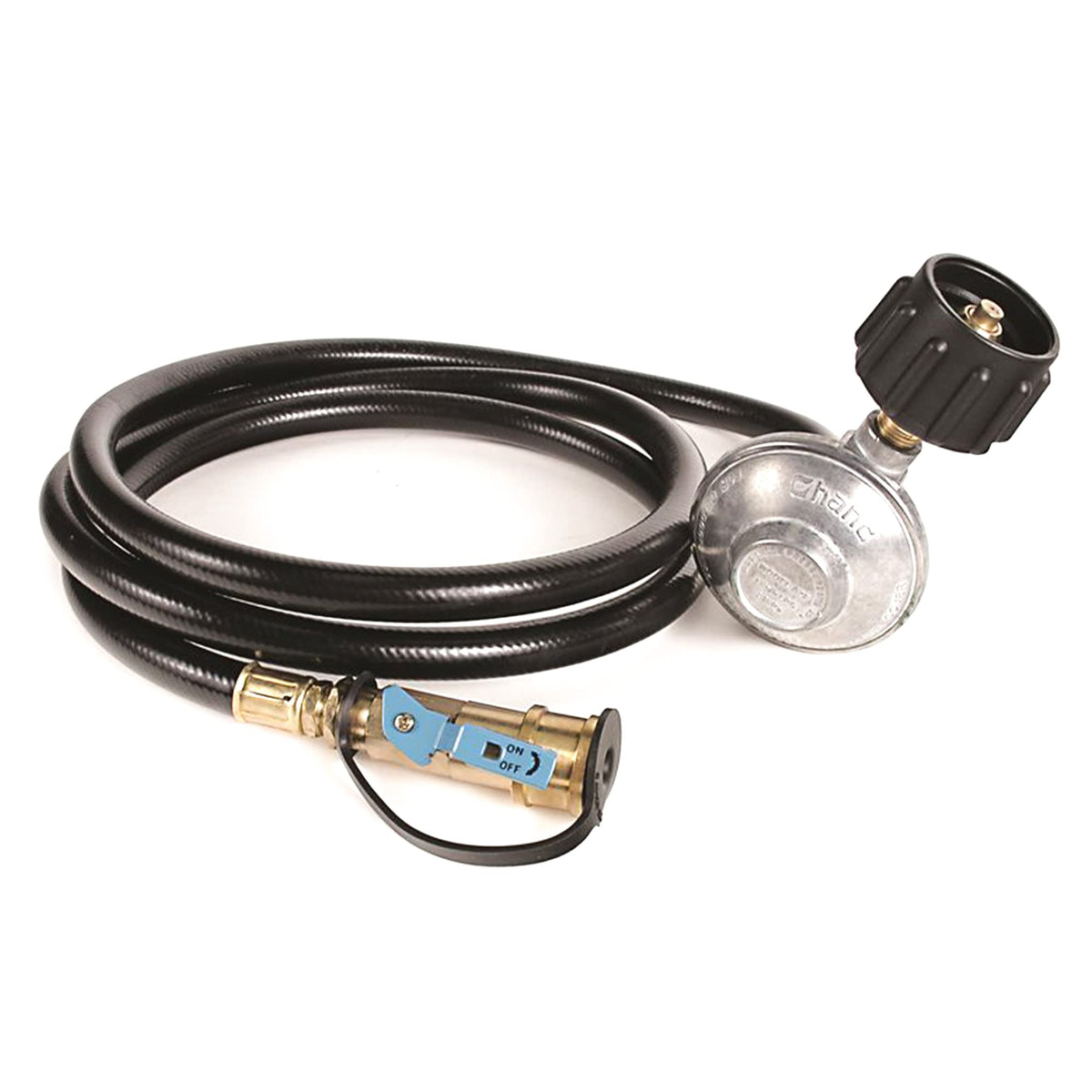 CAMCO 57629 Camco Regulator with 6 Foot Propane Hose and Female Quick Connect Acme Nut for Low Pressure Gas Appliances, Black (Gas Bottle Sold Separately)
