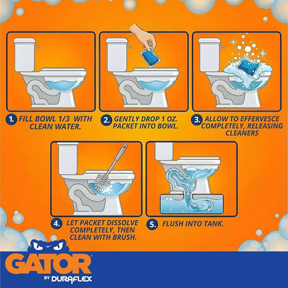 DURAFLEX 21888 Duraflex Gator PowerPods 21888 Waste Holding Tank Treatment, Without Formaldehyde; Fresh Baby Powder Scent, 1 Packet Treats Up To 40 Gallon Holding Tank, 1 Ounce Packet, Pack Of 4 Treatments