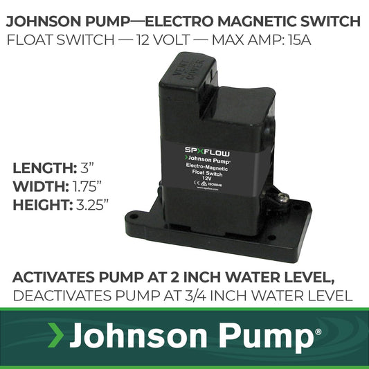 JOHNSON PUMP 36152 Johnson Pump 36152 FLOAT SWITCH ELEC-MAG 15A MAX 12V
