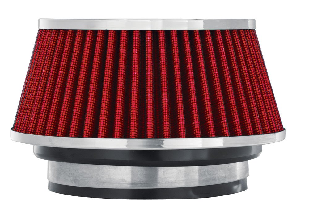 SPECTRE 8162 Spectre Performance Universal Clamp-On Air Filter: High Performance,Washable Filter: Round Tapered,3 in/3.5 in/4 in Flange ID,2.625 in (67 mm) H,6 in (152 mm) Base,4.75 in (121 mm) Top,SPE-8162,Red