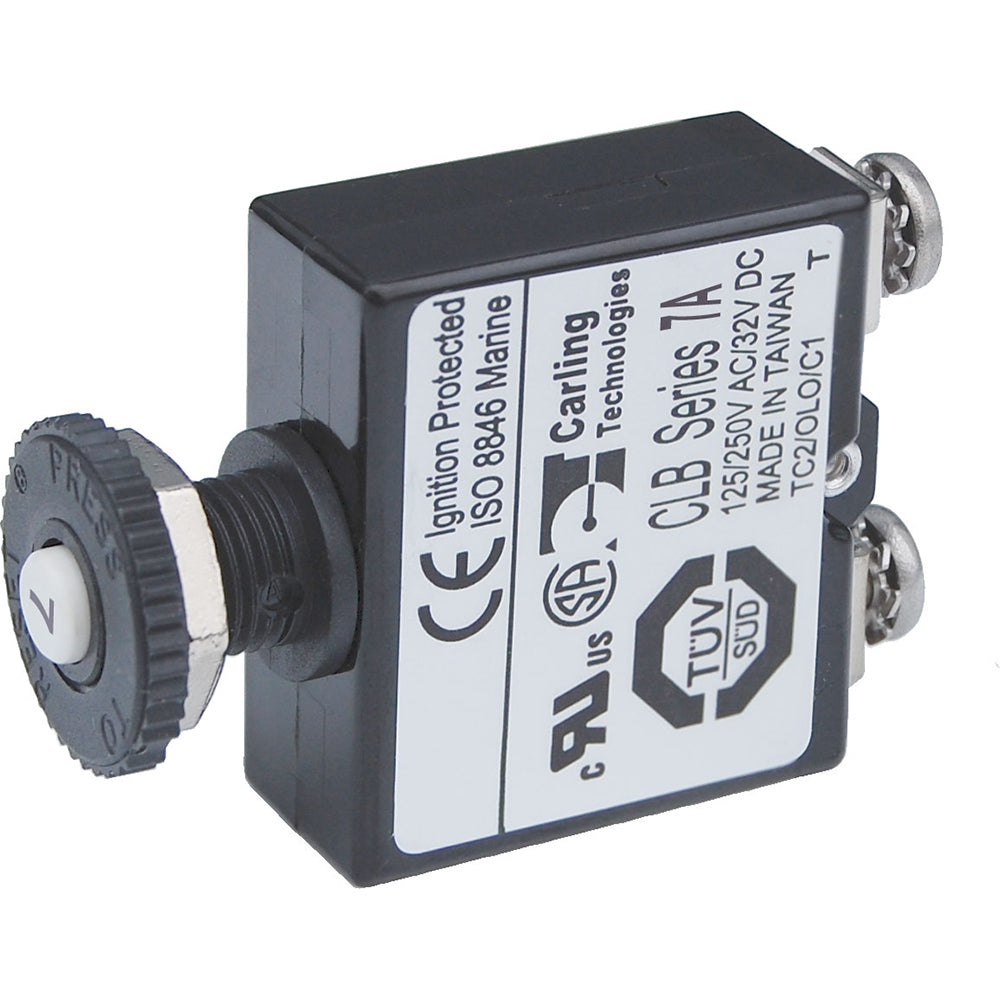 Blue Sea Systems 2131 Blue Sea Push Button Reset Only Screw Terminal Circuit Breaker - 7 Amps