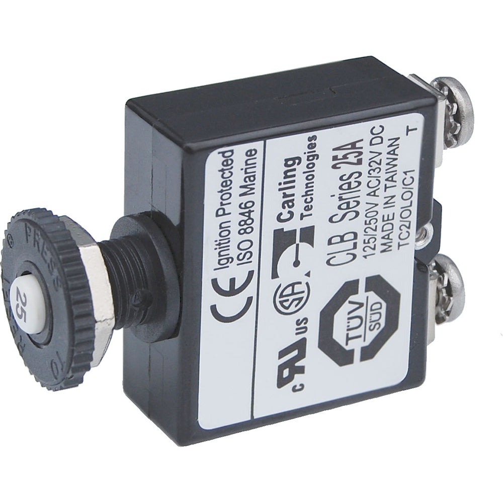 Blue Sea Systems 2135 Blue Sea Push Button Reset Only Screw Terminal Circuit Breaker - 25 Amps