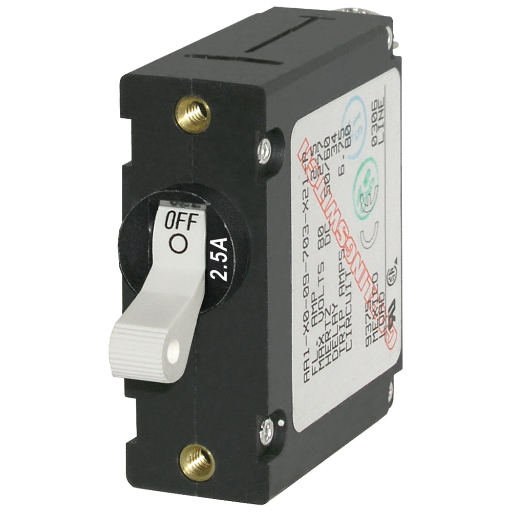 Blue Sea Systems 7197 Blue Sea 7197 A-Series White Toggle Circuit Breaker - Single Pole 2.5A