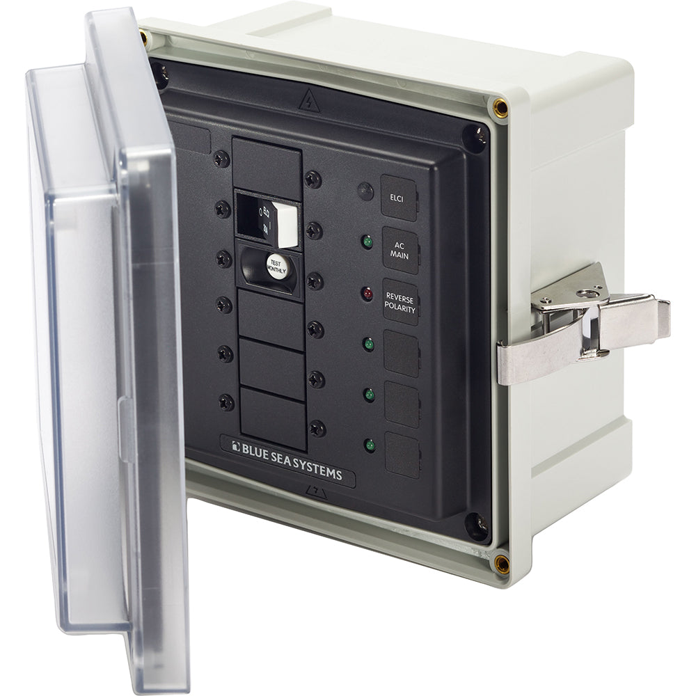 Blue Sea Systems 3116 Blue Sea 3116 - SMS Panel Enclosure w/ELCI (30A) and 3 Blanks - 120V