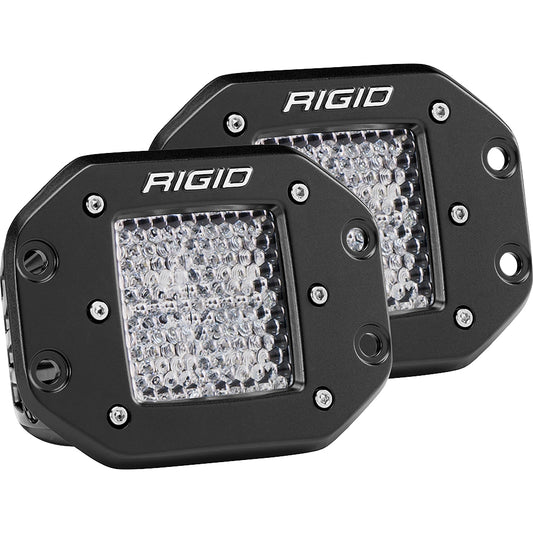 RIGID Industries 212513 RIGID Industries D-Series PRO - Flush Mount - Diffused - Pair - Black