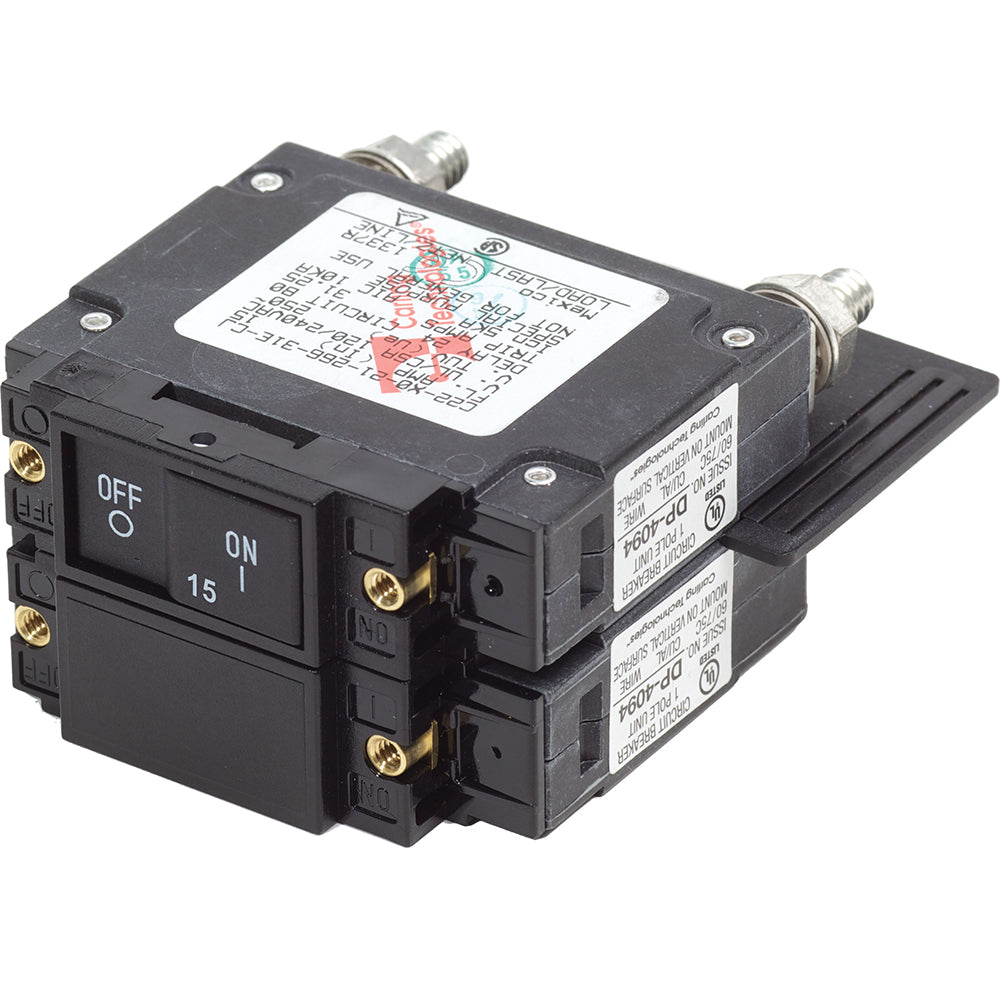 Blue Sea Systems 7462 Blue Sea 7462 UL-489 Circuit Breaker - 15A Flat Rocker