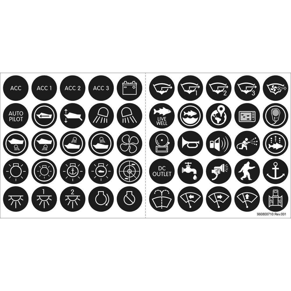 Blue Sea Systems 4230 Blue Sea 4230 Push Button Switch Label Kit
