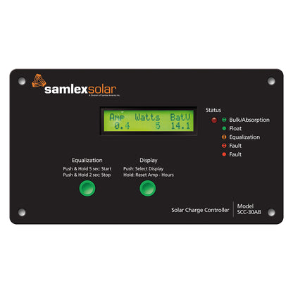 SCC-30AB 8" Black Flush Mount Solar Charge Controller with LCD Display