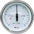 Faria 4" Chesapeake SS White Engine Synchronizer - Dual Gas & Var Ratio Alt Diesel
