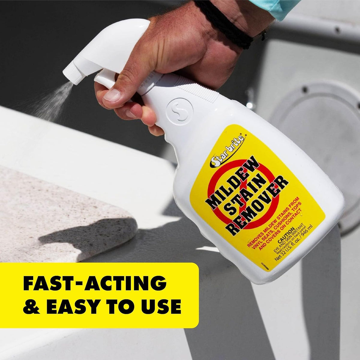 STAR BRITE 085616P STAR BRITE Professional-Grade Mildew & Mold Stain Remover + Cleaner - Instant Contact Stain Removal, Ideal for Marine & Outdoor Upholstery