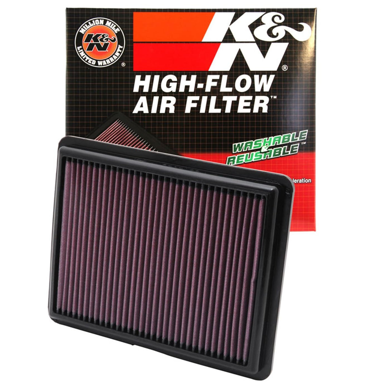 K&N FILTER 33-2403 K&N High-Flow Original Lifetime Engine Air Filter: Increase Power: Premium, Washable: Compatible with 2007-2015 Acura/Honda: TL, TSX, Accord, Crosstour, 33-2403