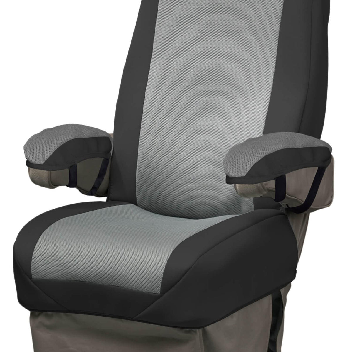 COVERCRAFT SVR1001BK Covercraft Seat Glove Universal Seat Cover for RVs and Vans, Single Bucket Seat (Black/Gray)
