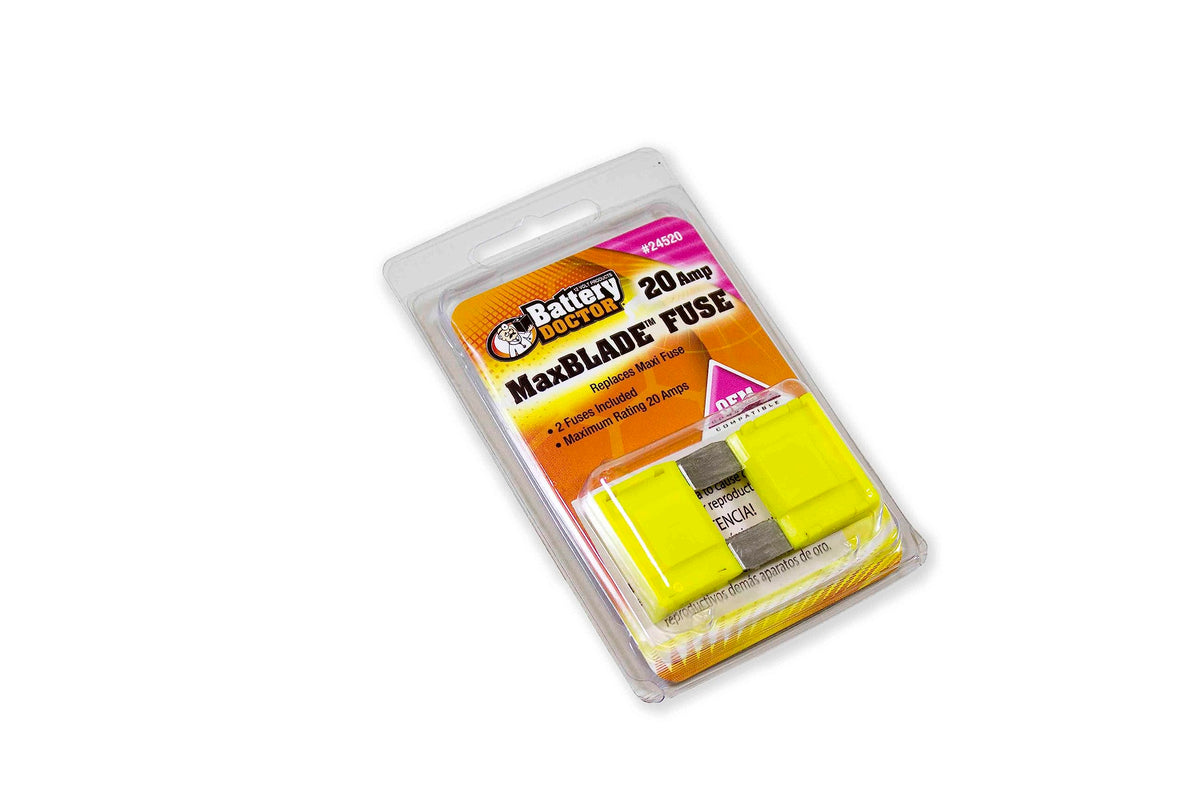 WIRTHCO 24520 WirthCo 24520 Battery Doctor 20 Amp MaxBlade Fuse, Yellow, 2 Pack
